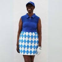 Pull On Golf Skirt Harlequin - Blue Lagoon - Fairway Fittings