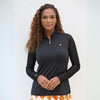 Sheer Sleeve Golf Shirt – Black - Fairway Fittings