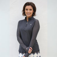 Sheer Sleeve Golf Shirt – Charcoal - Fairway Fittings