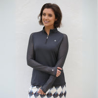 Sheer Sleeve Golf Shirt – Charcoal - Fairway Fittings