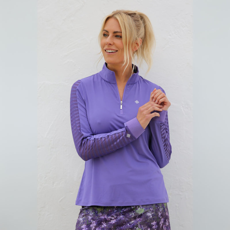 Sheer Sleeve Golf Shirt – Lavender - Fairway Fittings