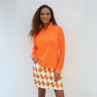 Sheer Sleeve Golf Shirt – Tangerine - Fairway Fittings