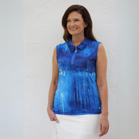 Sleeveless Art Golf Shirt – Blue Lagoon - Fairway Fittings