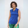 Sleeveless Sheer Golf Shirt – Cobalt - Fairway Fittings