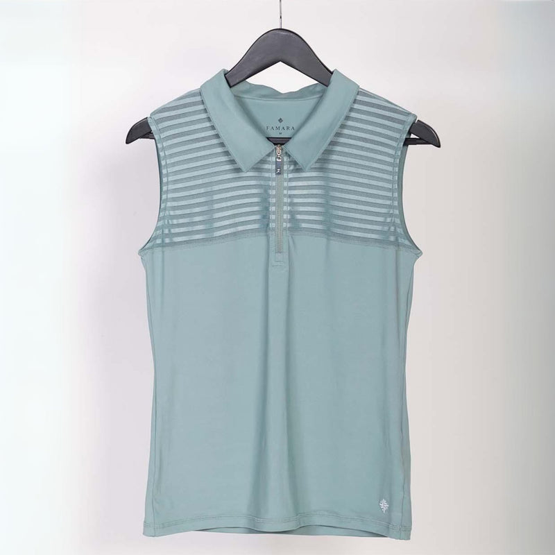 Sleeveless Sheer Golf Shirt – Mint - Fairway Fittings