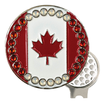 BLING HAT CLIP SET - CANADIAN FLAG - Fairway Fittings