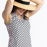 Bogey Round Sleeveless Golf Top - Spiral Floral - Fairway Fittings