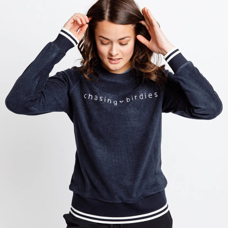 Chasing Birdies Varsity Sweatshirt - Navy - Fairway Fittings