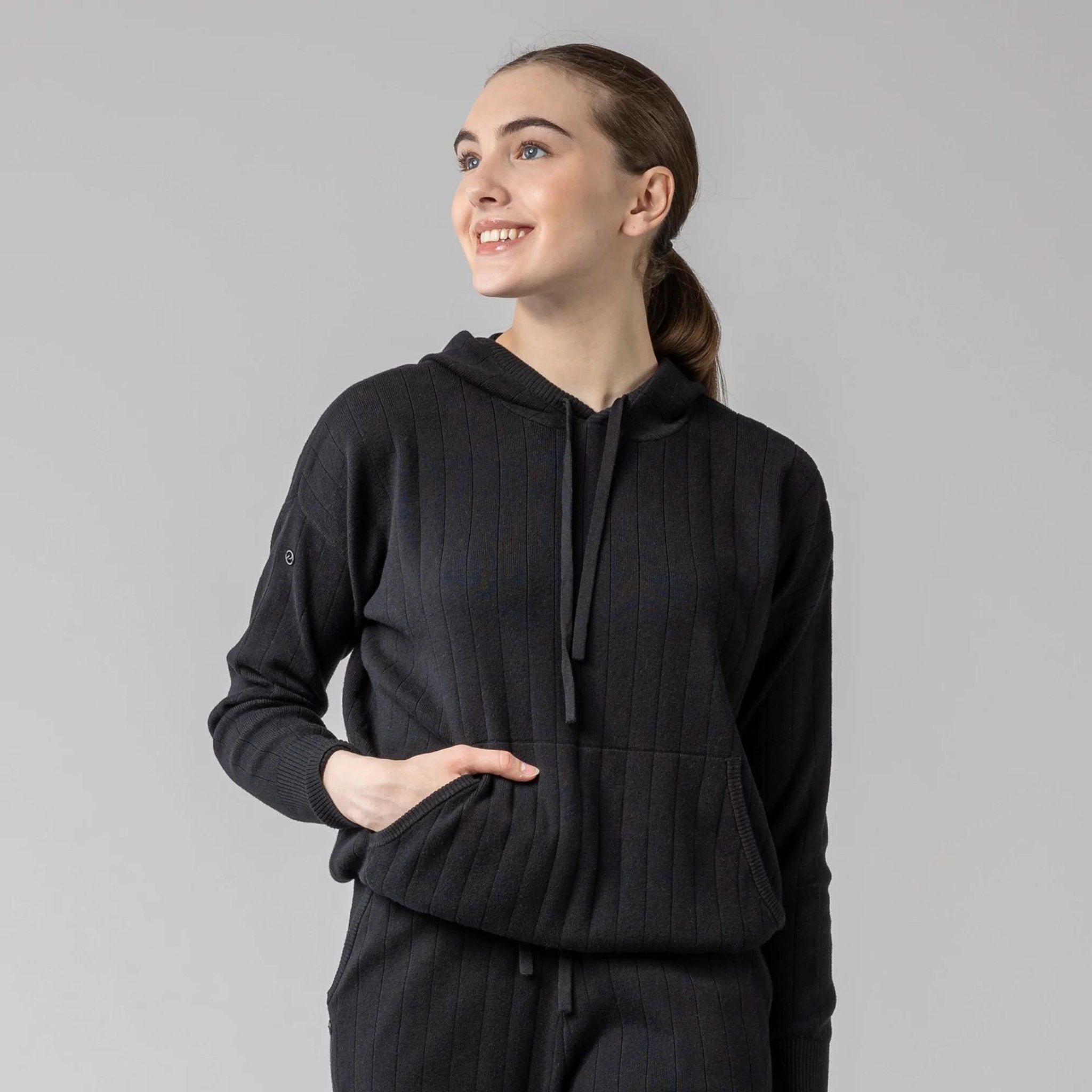 Dream Sweater Knit Hoody - Black - Fairway Fittings