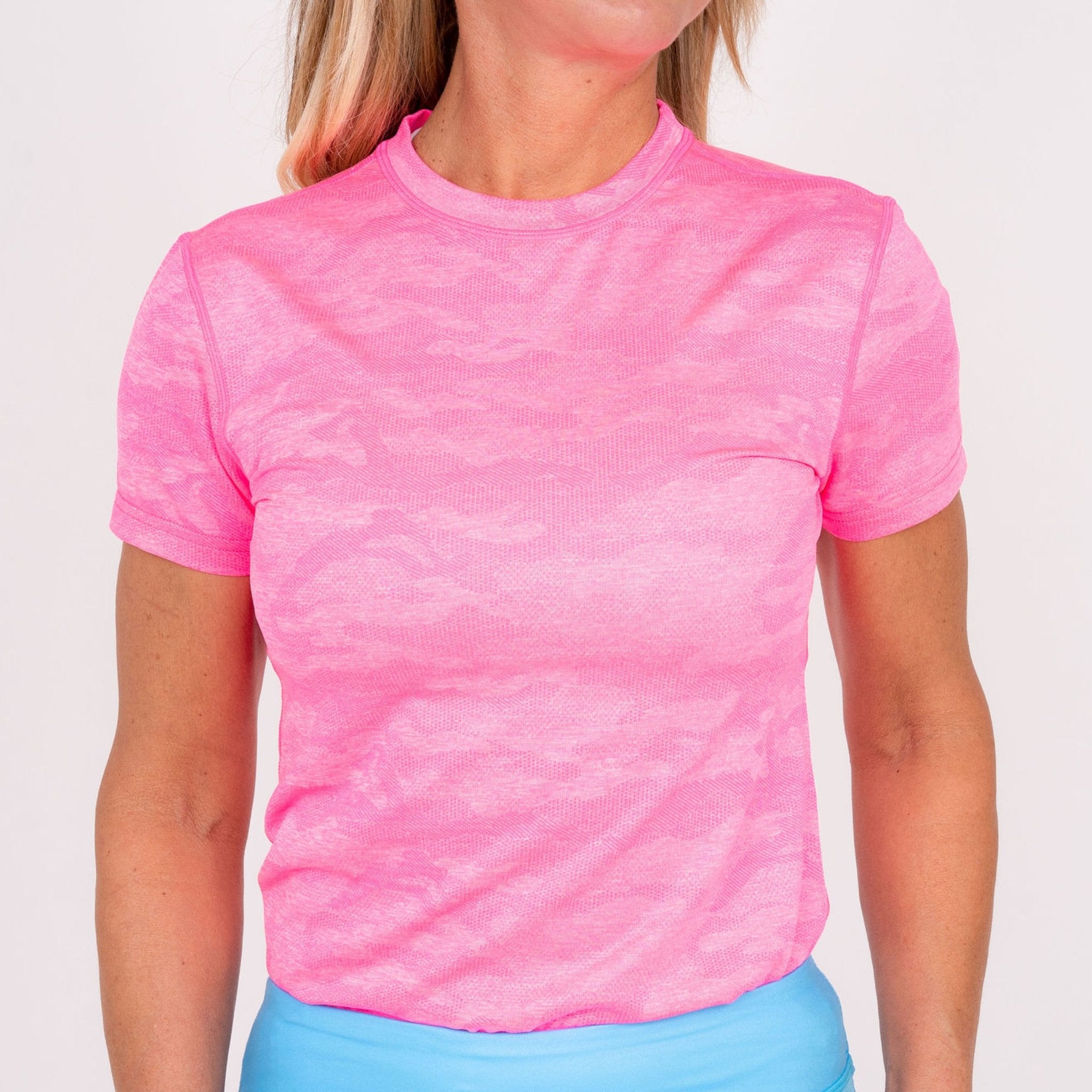 Jordan's Collarless Short Sleeve - Neon Pink Ghost Camo - Fairway Fittings