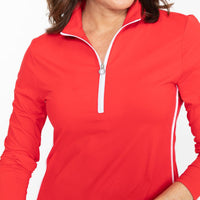 Keep it Covered Longsleeve Golf Top - Cherry Red - Fairway Fittings