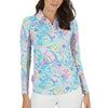Mariel Print Adjustable Length Long Sleeve Polo - Fairway Fittings