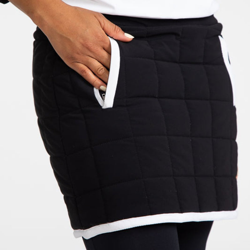 Quilted and Cozy Golf Skort - Black - Fairway Fittings