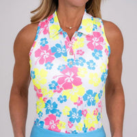 Racerback Golf Shirt - Neon Hibiscus - Fairway Fittings